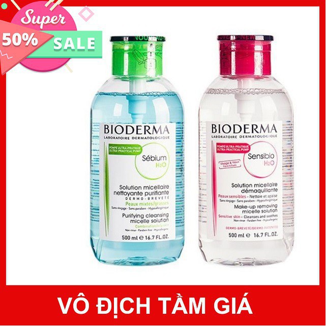 [ 𝑪𝒉𝒖𝒂̂̉𝒏 𝑪𝒉𝒊́𝒏𝒉 𝑯𝒂̃𝒏𝒈 ] Nước Tây Trang  Bioderma 500ml ⚡️ Hàng Nội Địa Pháp Có Nút Nhấn | BigBuy360 - bigbuy360.vn