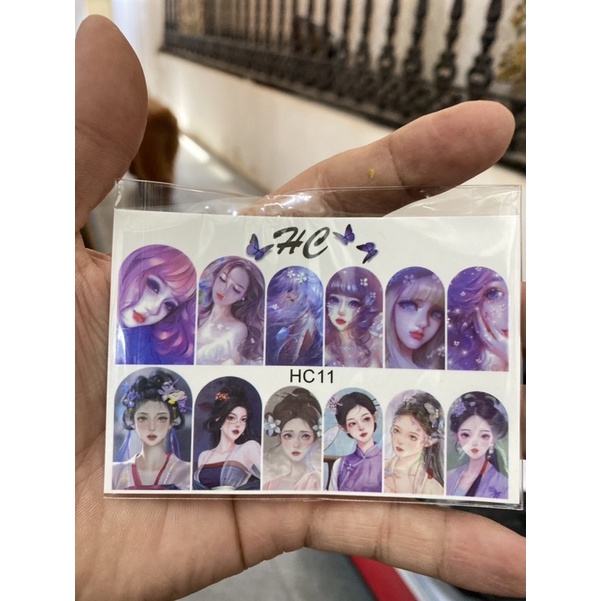 Sticker nước của nga ẩn móng cho gel , bột hình mẫu đa dạng