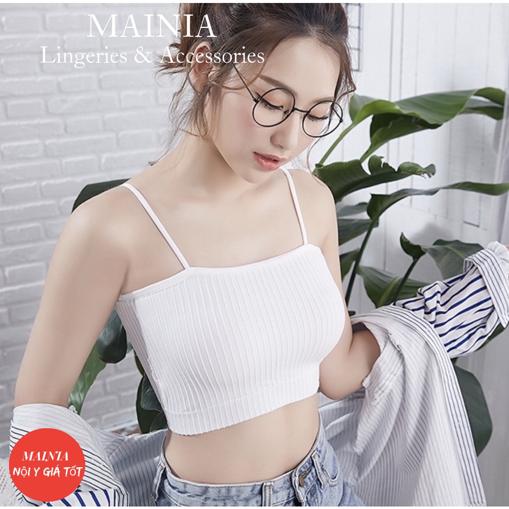 Áo Lót Bra Quây Hai Dây Chất Cotton Co Giãn Mặc Cực Mát Thoải Mái Áo Tập Gym Yoga Loại 1 Mainia Shop
