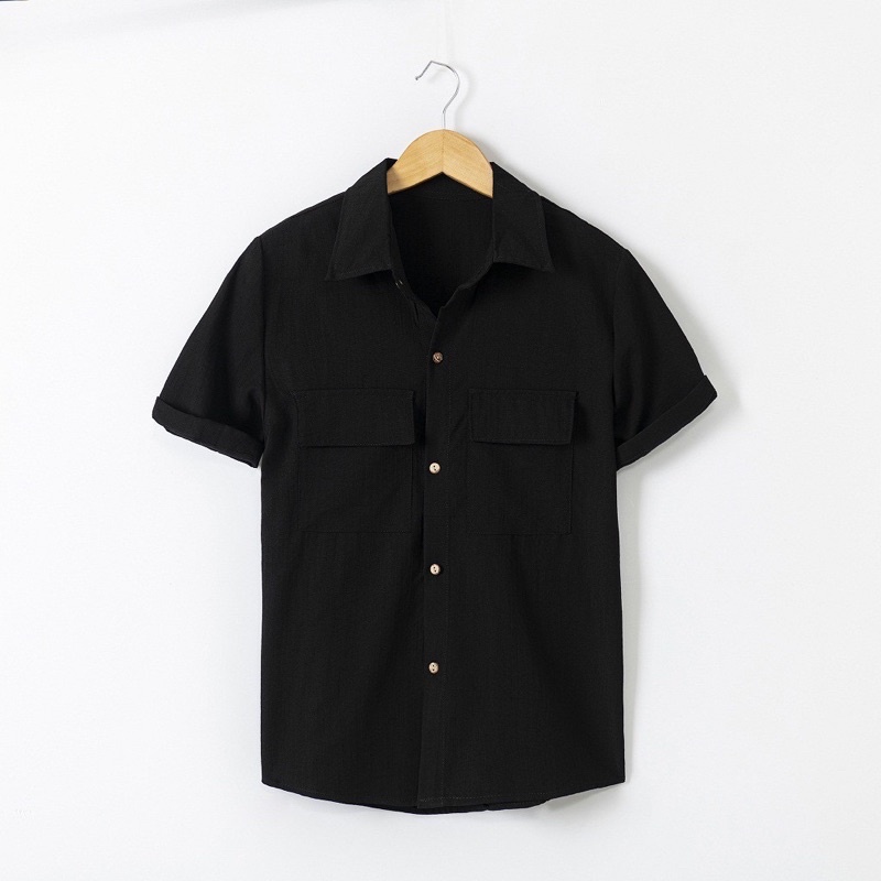 Áo sơ mi đũi nam túi hộp, chất đũi hàn mềm mát không nhăn