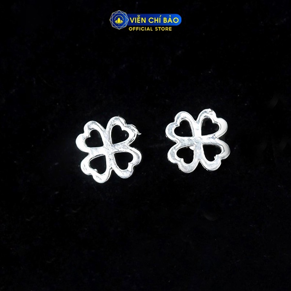 Bông tai bạc nữ cỏ bốn lá may mắn chất liệu bạc 925 thời trang phụ kiện trang sức nữ thương hiệu Viễn Chí Bảo E011