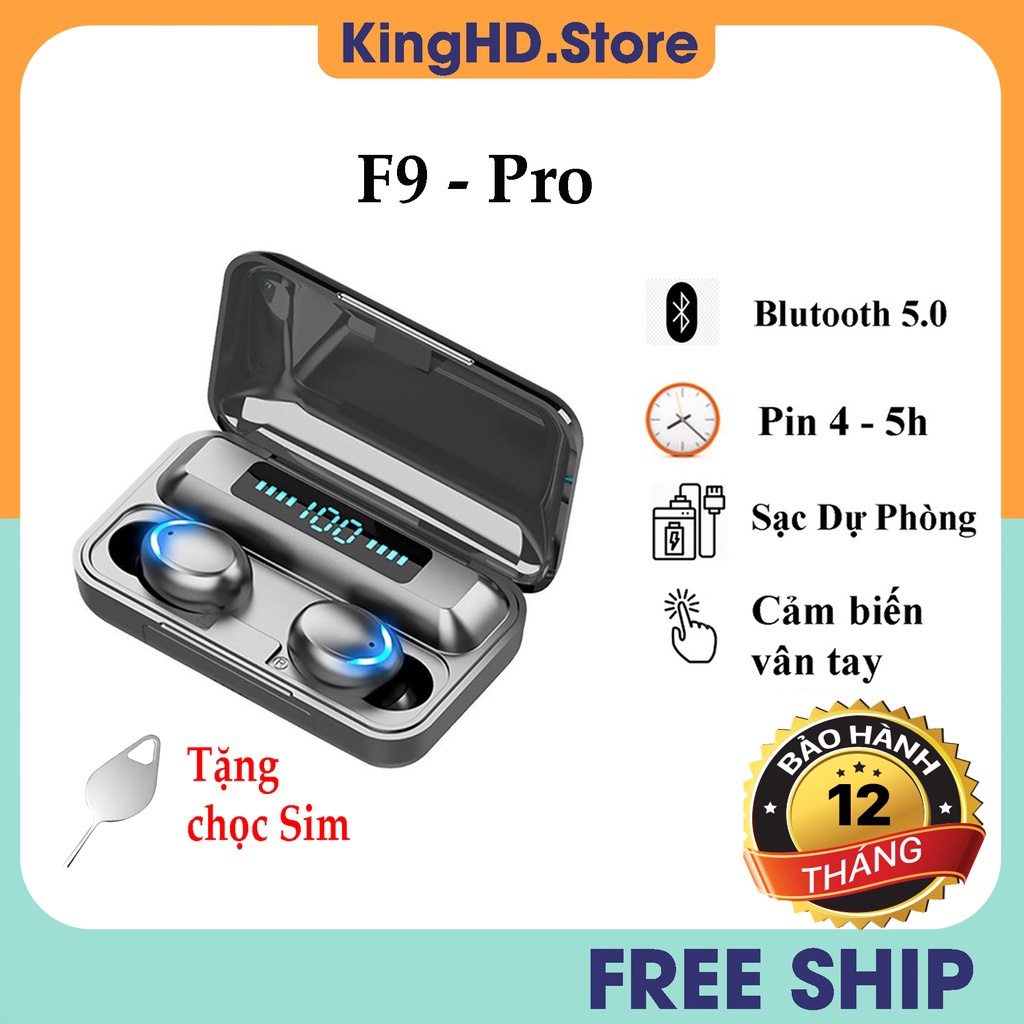 Tai Nghe Không Dây Đa Năng, Tai Nghe Bluetooth Amoi F9 Pro Bản Quốc Tế - Cảm Biến Vân Tay - Âm Thanh Sắc Nét - Pin Trâu