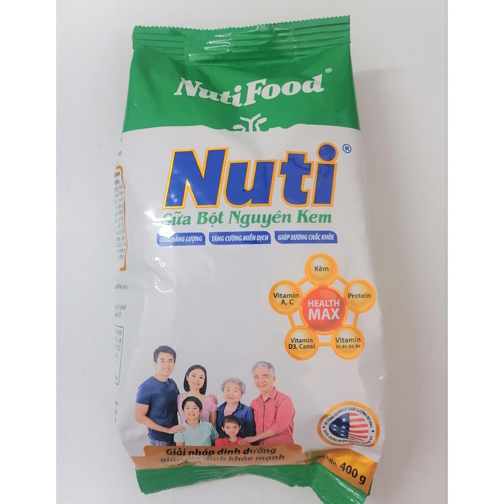 [TÚI 400g] SỮA BỘT NGUYÊN KEM Nuti [VN] NUTIFOOD Whole Milk Powder (alc-hk)