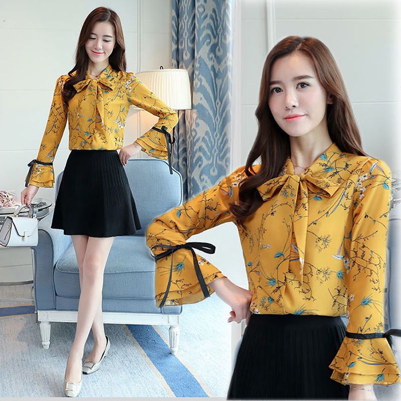 Áo Sơ Mi Chiffon Cổ Đứng Tay Loe Dài 24 Giờ Phong Cách Phương Tây Thời Trang Mùa Xuân 2022