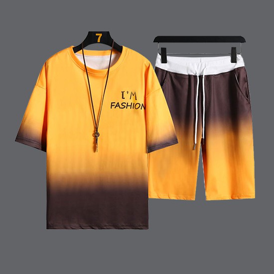 Bộ Quần Áo Mùa Hè Nam Ngắn Tay Màu Loang In Chữ I’M FASHION Cá Tính Sành Điệu Zenkonam MEN QA 104V1 Y