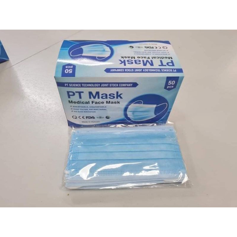 [Trợ giá 3 ngày] KHẨU TRANG Y TẾ 4 LỚP PT MASK mẫu mới nhất 2021 - Hộp 50 chiếc - Thế Giới Nông Sản