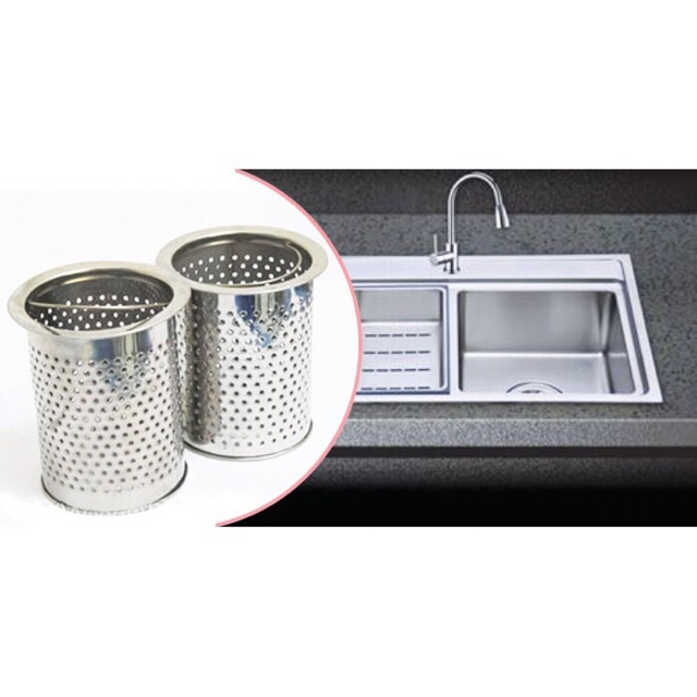 Lọc rác chậu rửa chén loại dài 9cm x đường kính 7,5cm, rổ lọc rác chậu rửa, không rỉ sét