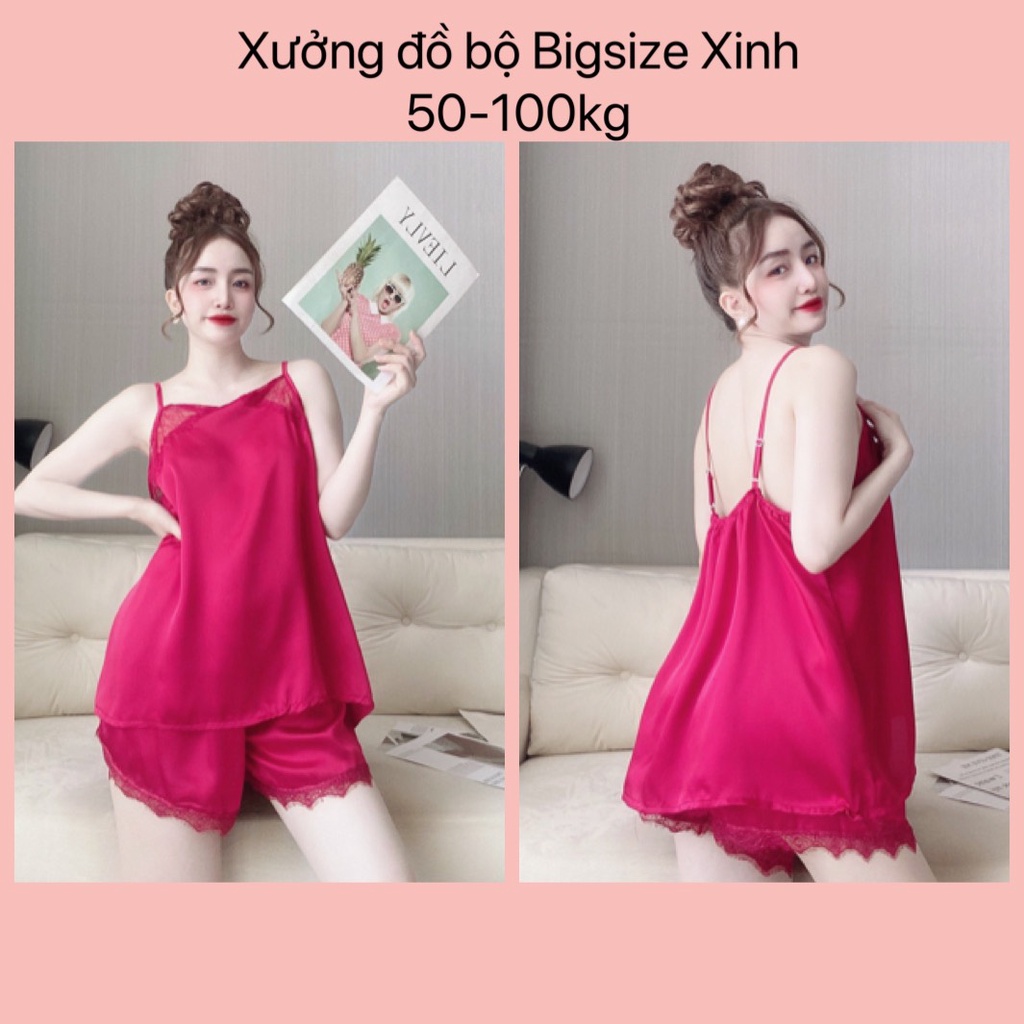 (50-100kg) Đồ Ngủ sexy bigsize lụa tơ mềm mịn cho nữ 50-100kg