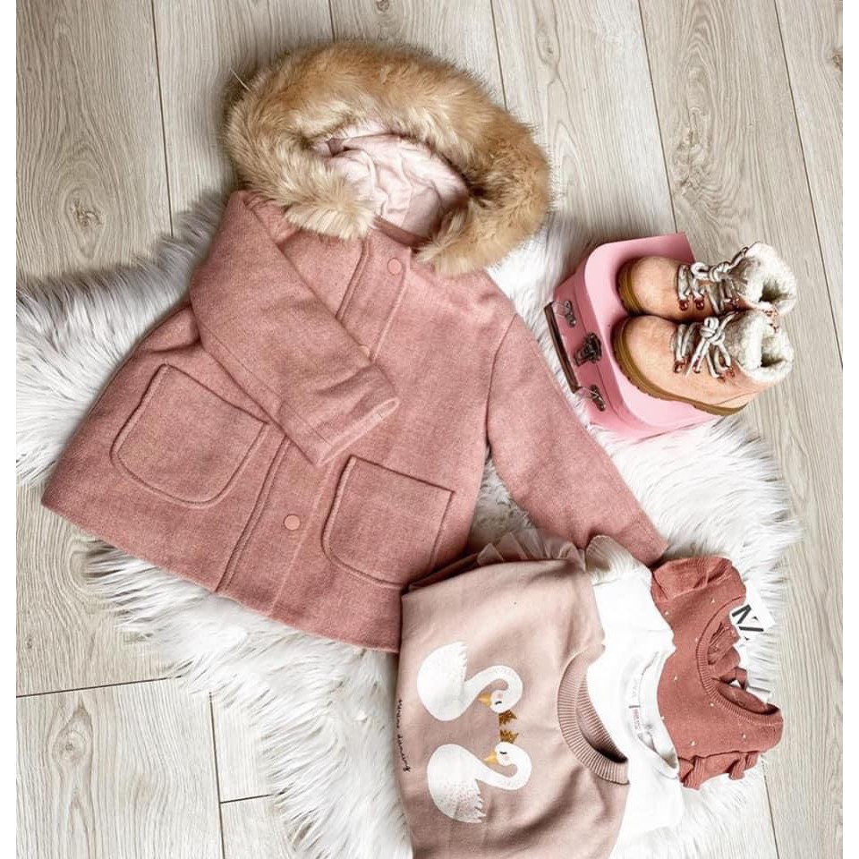 Áo khoác dạ hồng Zara siêu hot cho bé