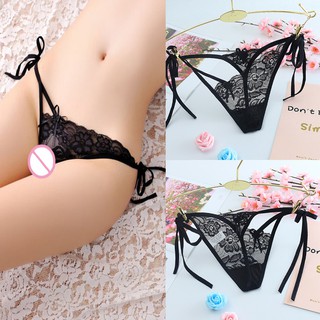 QUẦN LÓT REN LỌT KHE NỮ PHỐI DÂY NƠ - QUẦN LÓT LỌT KHE