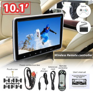 Car hd lcd touch screen headrest pillow monitor sd/dvd/usb player ir/fm nj wireless games touch key hdmi