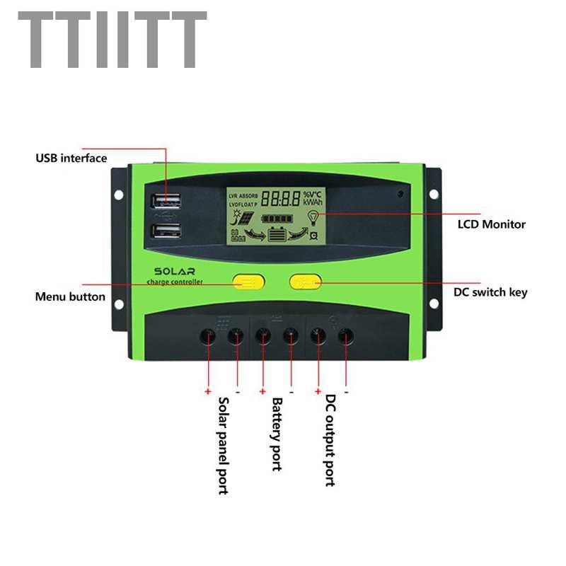 Bộ Điều Khiển Sạc Năng Lượng Mặt Trời 30a 48v Ip32 Pwm 28-10awg