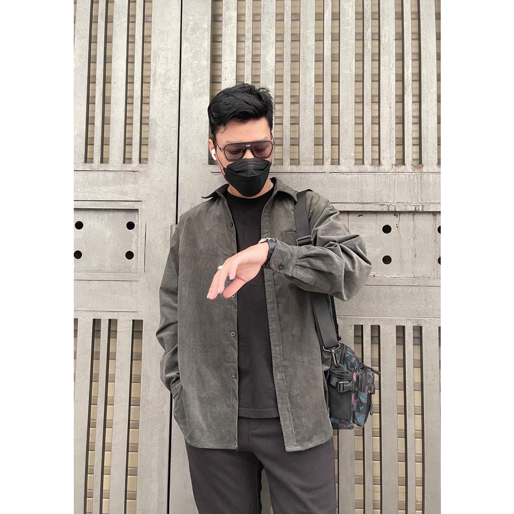 Áo sơ mi nhung tăm tay dài nam nữ form rộng thời trang đẹp có nhiều màu hottrend MOHALI TD001
