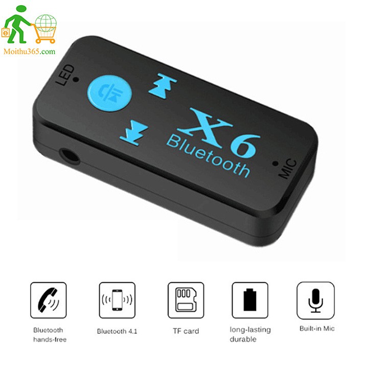 Thiết bị nghe nhạc bluetooth X6 hỗ trợ đàm thoại rảnh tay trên xe hơi