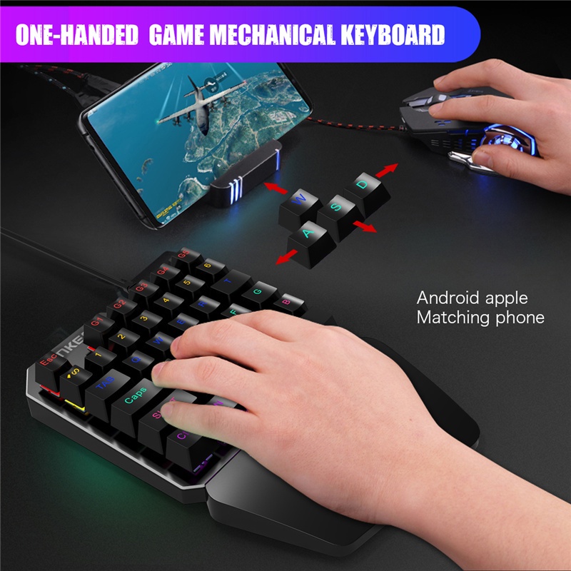 Rnvn K585 One-handed RGB Luminous Green Axis Mechanical Game Keyboard Rnvv