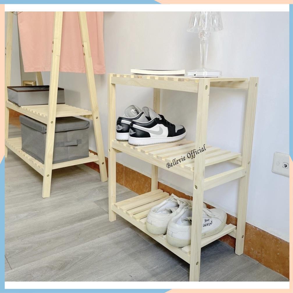 Kệ giầy dép, Kệ đa năng 3 tầng gỗ thông nhập khẩu, Trang trí decor đẹp mắt .