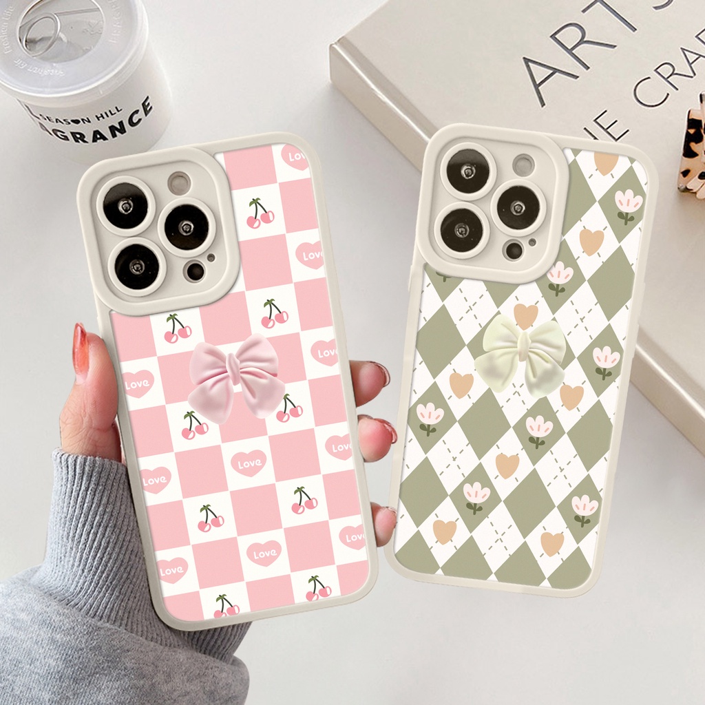 Ốp lưng iphone cạnh vuông lỗ camera nơ cherry 6/6splus/7/7plus/8/8plus/x/xs/11/12/13/pro/max/plus/promax-Sale Sốc G4-1