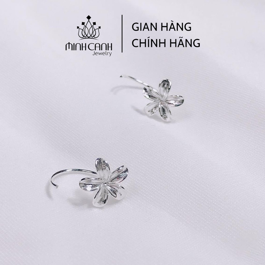 Bông Tai Bạc Móc Câu Họa Tiết Hình Hoa - Minh Canh Jewelry