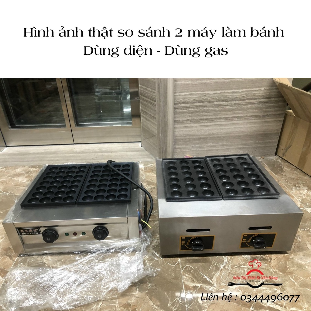 [Dùng điện] Máy làm bánh bạch tuộc Takoyaki đôi , mặt chống dính cao cấp ( 28 viên x 2 )