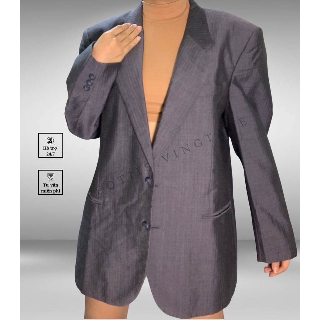 Áo Blazer xám xanh Nhật freesize dành cho cả nam và nữ