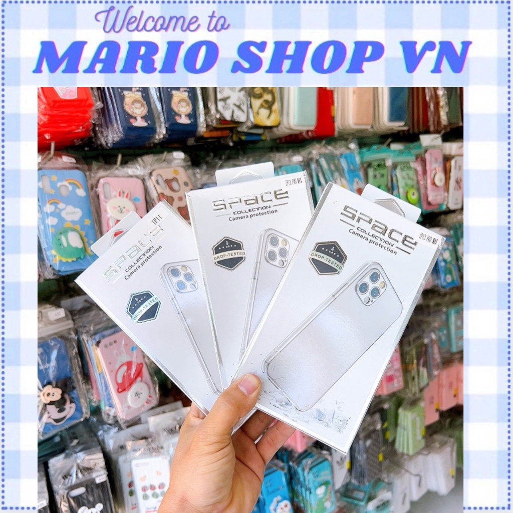 ốp lưng trong suốt không ố vàng bảo vệ camera chính hãng space iphone 11/11 pro max/12/12 pro max/13/13 pro max