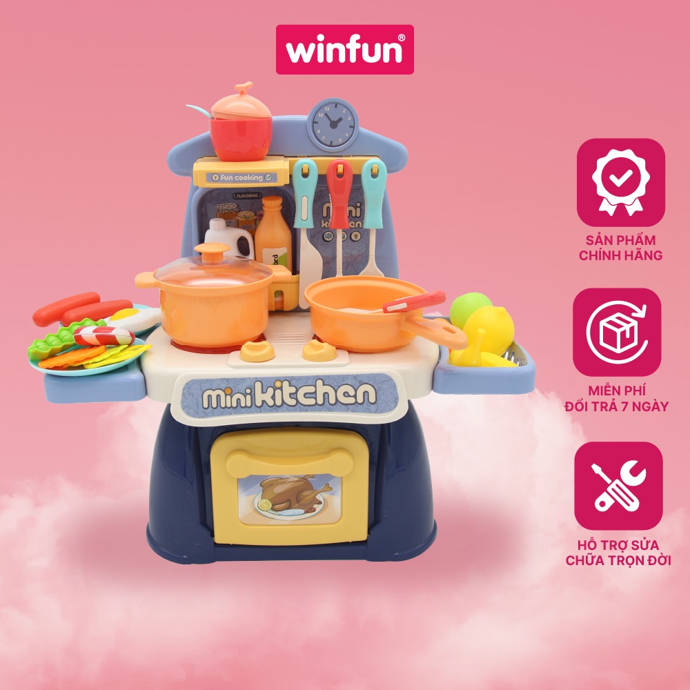 Đồ chơi nhà bếp nấu ăn cho bé bộ 26 chi tiết, giúp phát triển kỹ năng cho trẻ - Toyshouse 889
