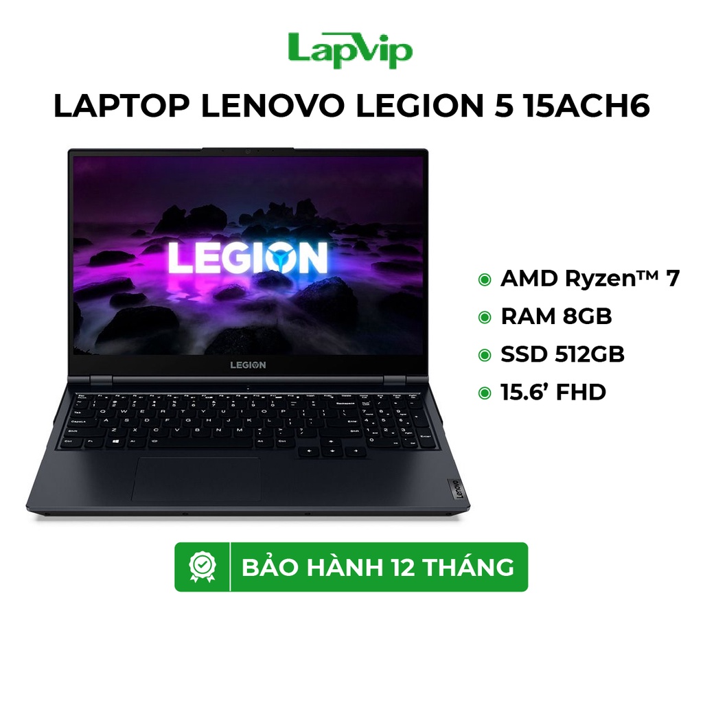 Laptop Lenovo Legion 5 15ACH6  Ryzen 7 5800H | 8GB | 512GB | 15.6 inch FHD