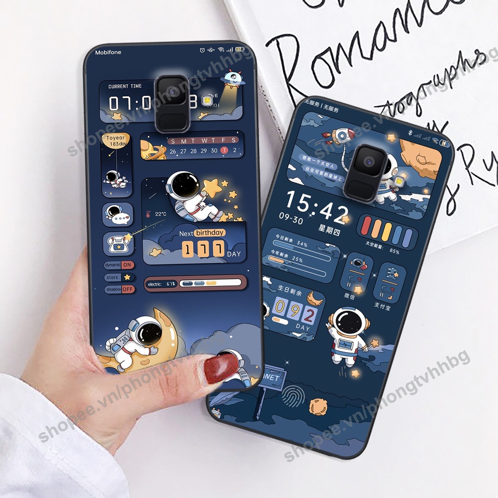 Ốp lưng Samsung A8 2018 / A8 Plus / A8+ phi hành gia hoạt hình 3D cute giá rẻ
