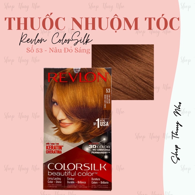 Thuốc nhuộm tóc Revlon ColorSilk số 53 (Light Auburn) - Đỏ Sáng