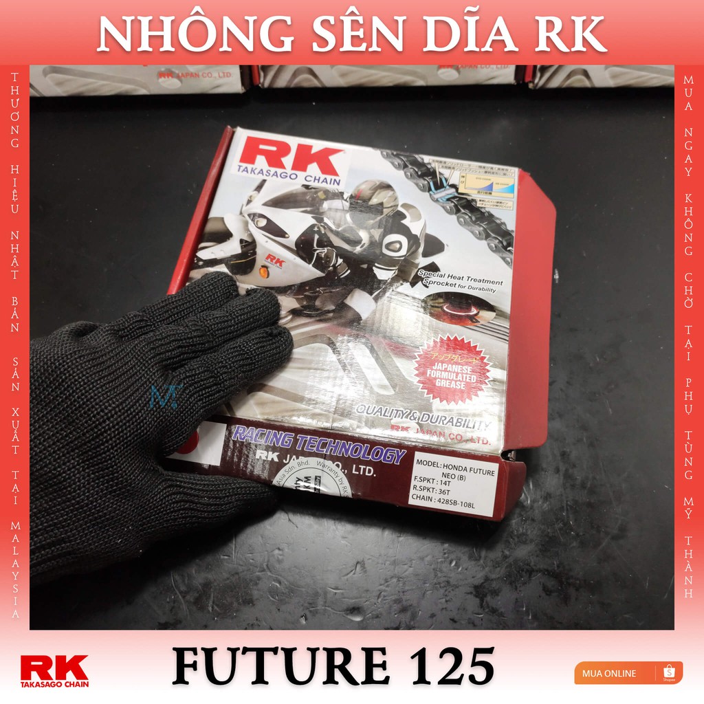 Nhông sên dĩa RK xe Future 125 thương hiệu Nhật Bản