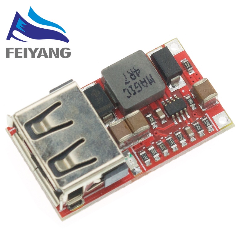 Mô Đun Hạ Áp 6-24V 24V 12V Sang 5V USB DC-DC Hiệu Quả 97.5% Dành Cho Xe Hơi