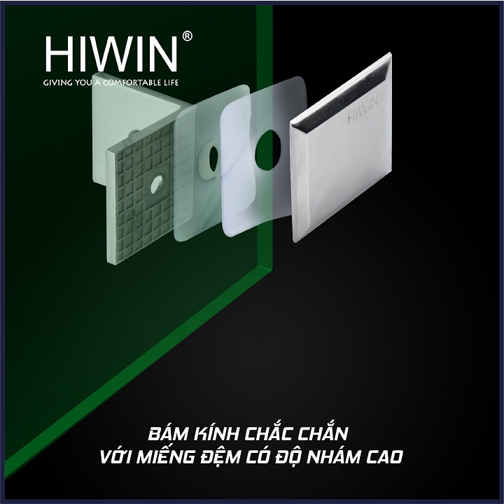 Kẹp định vị cabin tắm 90 độ kính kính cạnh vát chất liệu inox 304 mặt gương HIWIN FC-2083