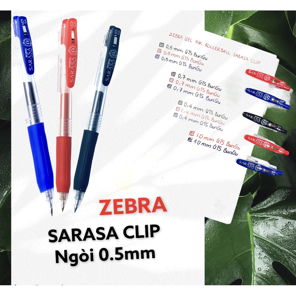 Bút bi gel Zebra Sarasa clip Nhật Bản ngòi 0.5 mm