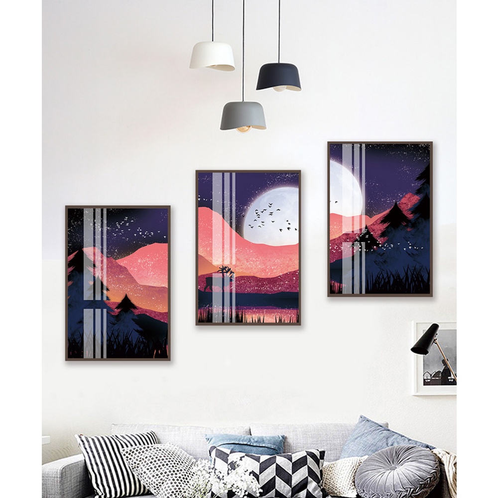 In hình ép gỗ Laminate TRANH PHONG CẢNH - Mẫu 13 (3 HCN 3x20x30, 3x30x40, 3x40x60). In ảnh theo yêu cầu