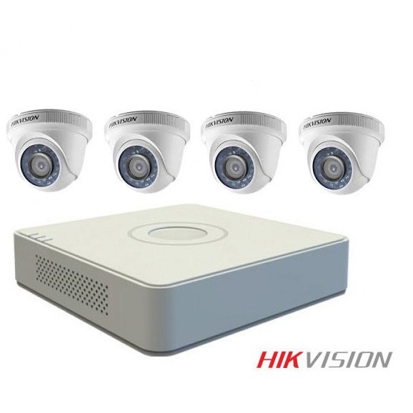 Trọn bộ 4 Camera Hikvison 1.0MP, Đầu ghi 4 kênh, ổ cứng 500G