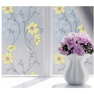Decal 1M khổ 60cm dán kính mờ trang trí cửa kính chống nhiệt - hoa vàng