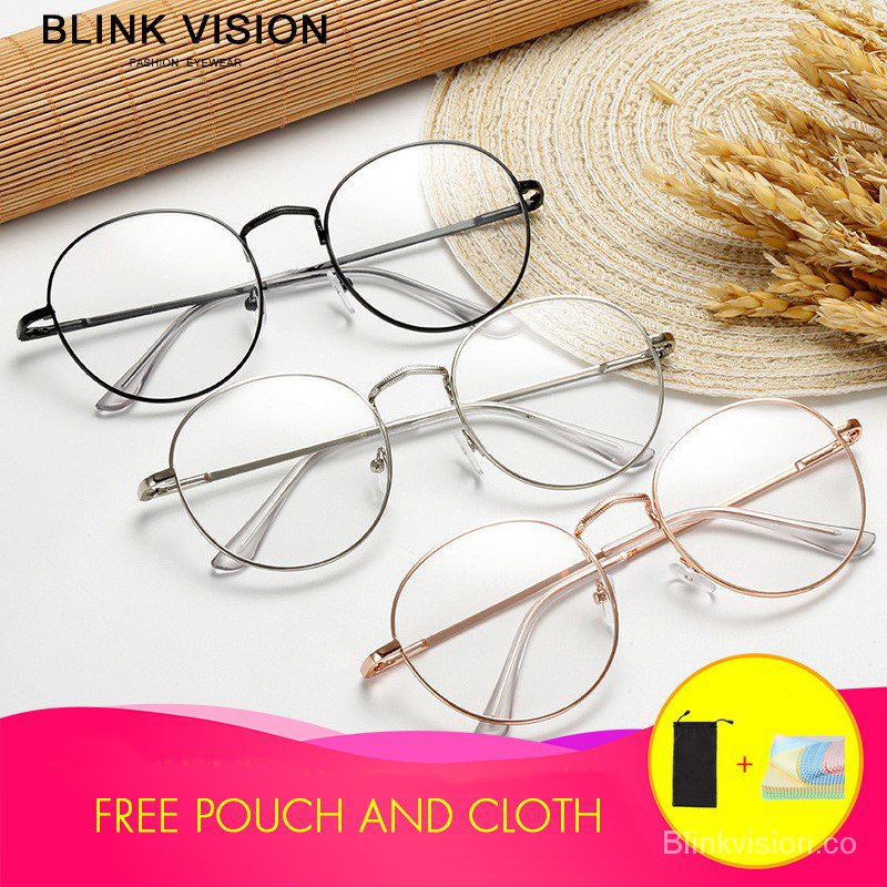 0 ~ -4.00 Kính cận thị tròn kiểu mới kiểu Hàn Quốc Sinh viên cổ điển Kính quang học kim loại cổ điển Khung cho nam giới nữ