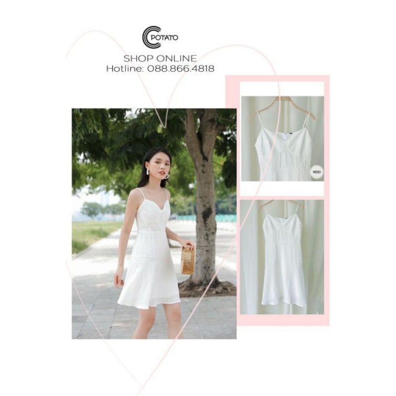 Đầm trắng 2 dây cao cấp SML | BigBuy360 - bigbuy360.vn