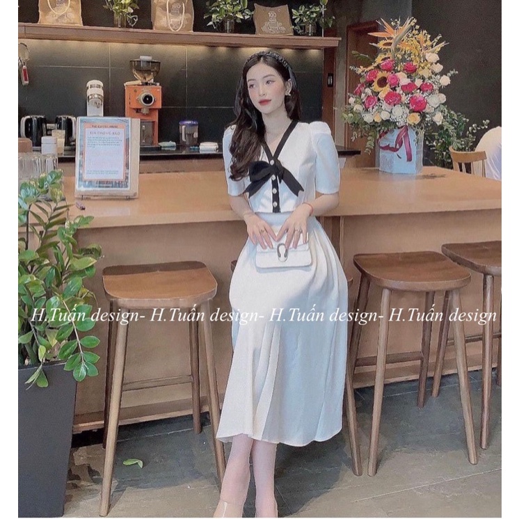 Set áo nơ chân váy xoè