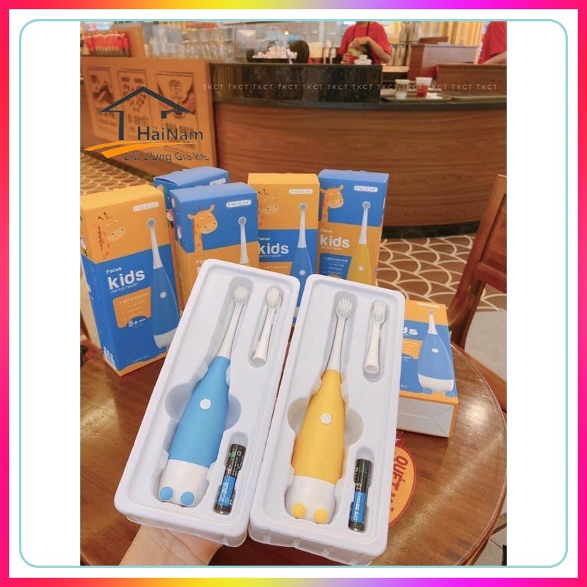 Máy Đánh Răng Tự Động Cho Bé. Bàn Chải Điện Cho Bé Focus Kids Sạch Răng Tiện Lợi Chống Nước IPX5