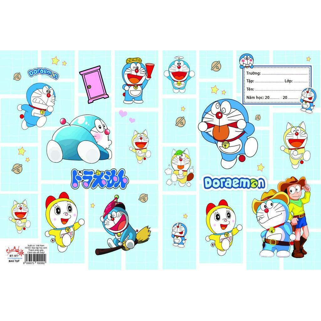 Set 5 bao tập + bao kiếng nai  | Giấy Bao Tập Doraemon tiện lợi sẵn bao kiếng