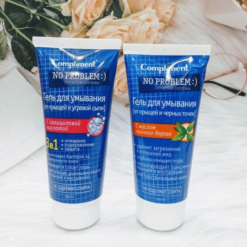 Gel rửa mặt COMPLIMENT no problem 3in1 giảm viên mụn