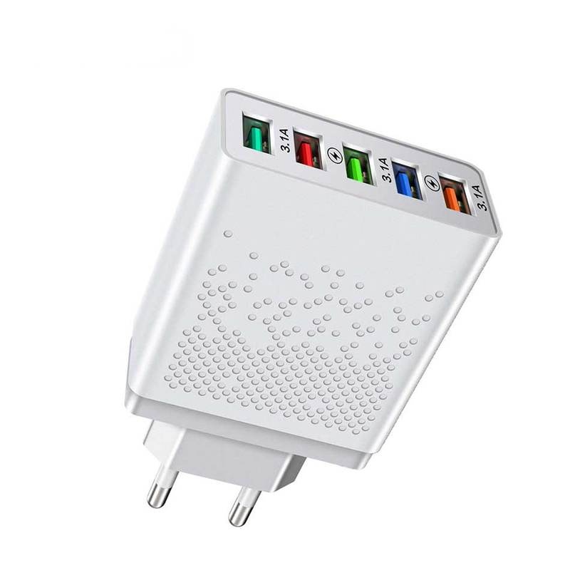 Củ Sạc Nhanh 5 Cổng USB QC3.0 Cho Điện Thoại Android
