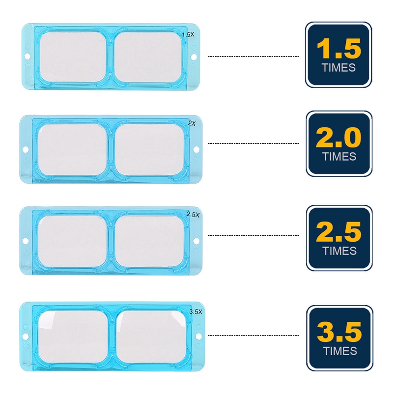 Kính lúp đọc sách gắn trên đầu ống kính đôi 1.5X 2X 2.5X 3.5X Đầu đeo kính lúp Loupe