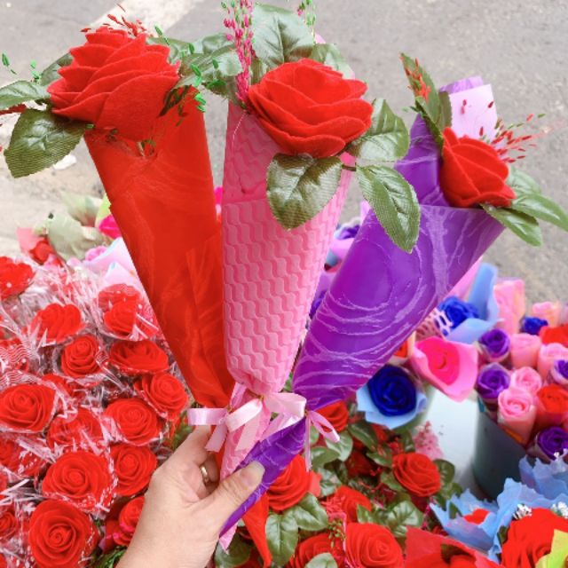 Bông hồng vải tặng thầy cô 20/11 16k/1 bông