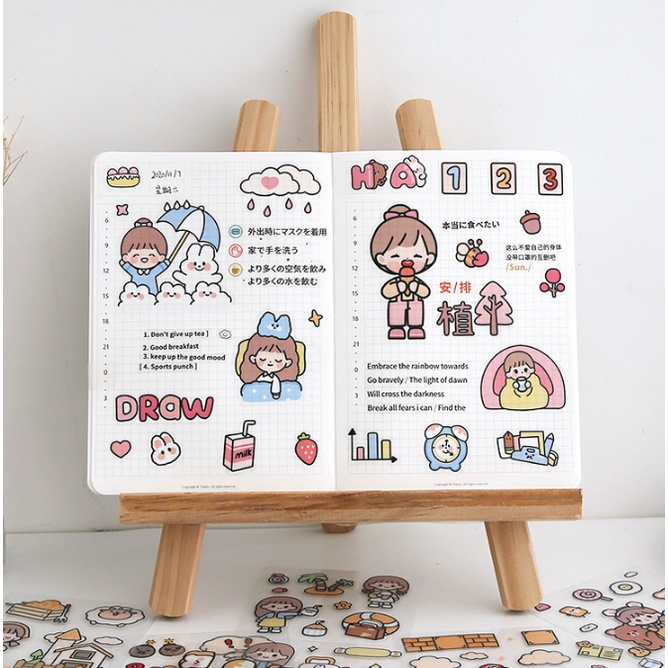 Sticker dễ thương dán trang trí sổ. điện thoại. cốc , laptop