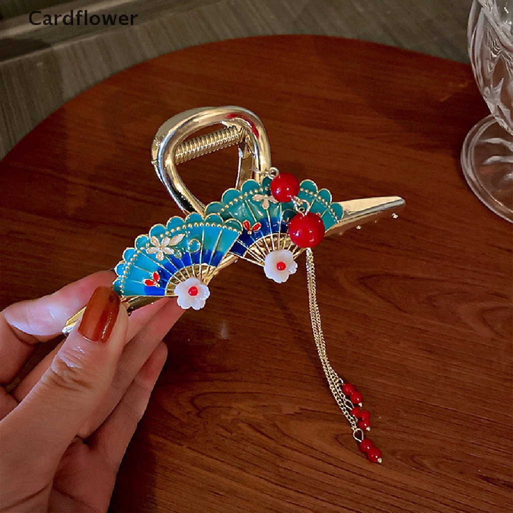 < Cardflower > Kẹp Tóc Tua Rua Hình Cá Mập Hoa Cao Cấp Phong Cách Trung Hoa Cổ Điển Cá TíNh Cho Nữ