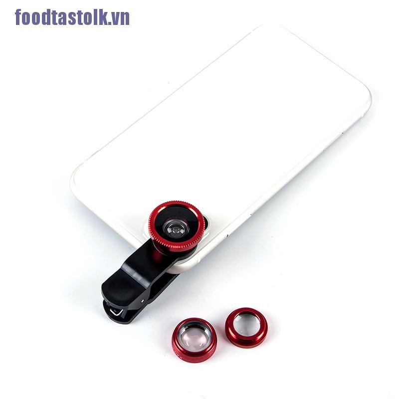 【stolk】3-in-1 Wide Angle Macro Fisheye Lens Camera Kits Mobile Phone Fish Eye Lenses