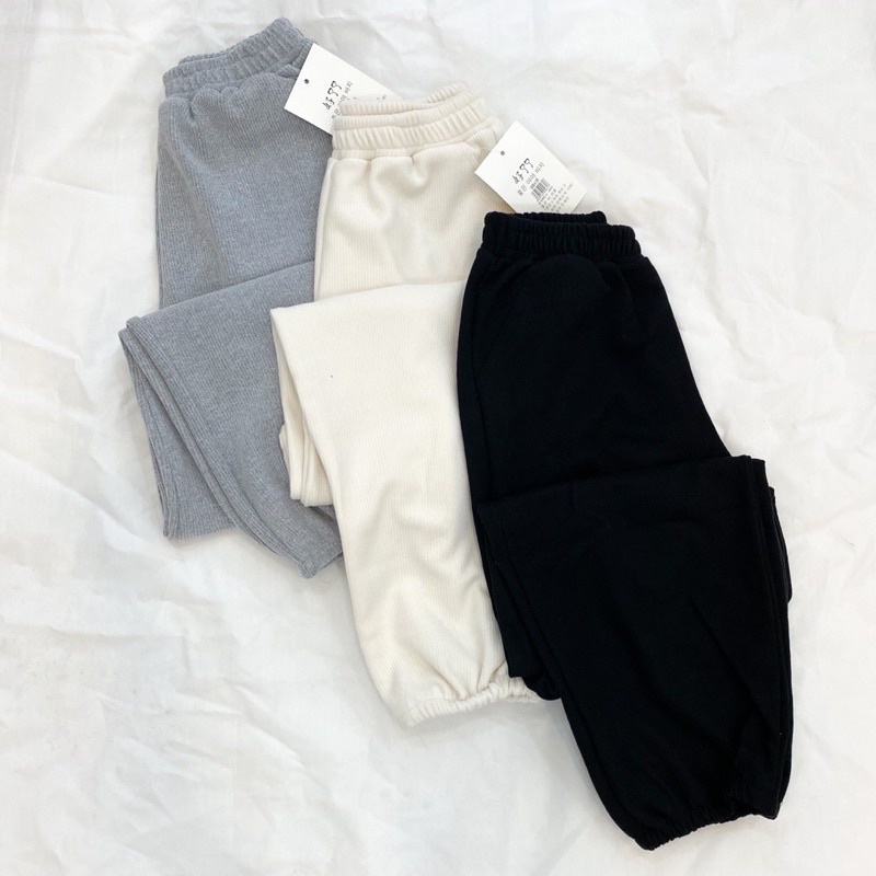 Quần jogger nỉ tăm Ulzzang, Quần unisex hàng thu đông chất đẹp mẫu mới