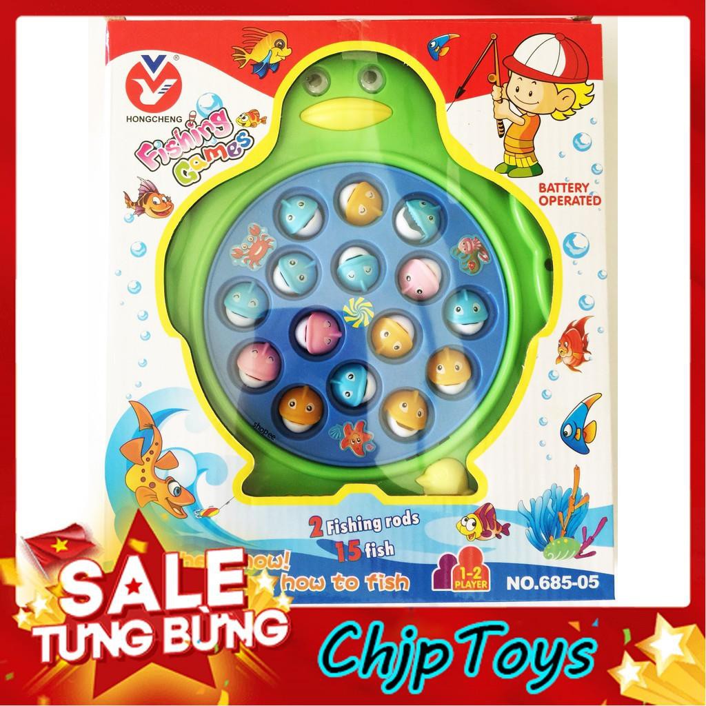 ĐỒ CHƠI TRẺ EM - BỘ CÂU CÁ PIN HÌNH CHIM CÁNH CỤT GỒM 2 CẦN 15 CON CÁ PHÁT NHẠC VUI NHỘN